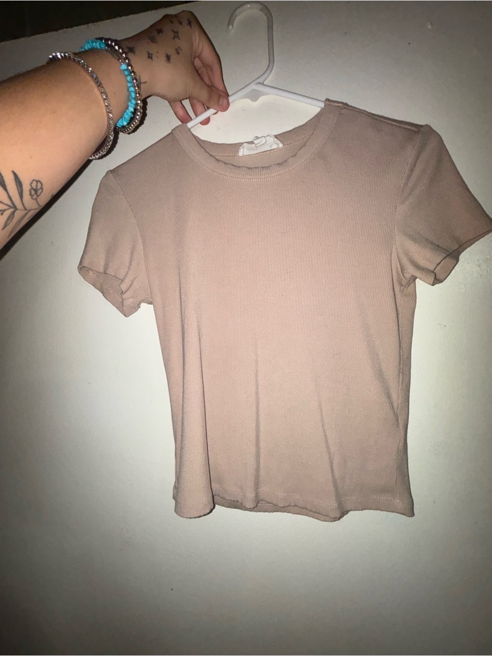 Basic Crewneck Short Sleeve Tee - Nude